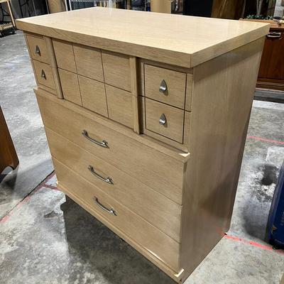 Vintage MCM Blonde 5 Drawer Dresser #1