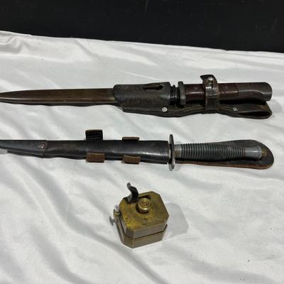 Medical 19th Century Bloodletting Scarificator, Bayonette And Dagger Fighting Knife