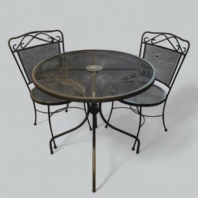 Black Metal Summer Bistro Table & Chairs 