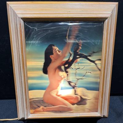 Vintage 3D Lenticular Nude Pinup Advertising Display Circa 1950’s