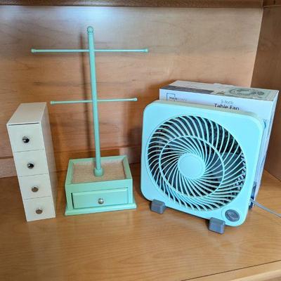 Lot #161 - Jewelry Organizers and Desk Fan