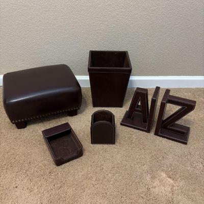 Lot #132 - Brown Faux Leather Office Lot