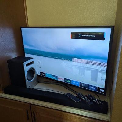 Lot #105 - Samsung 40" TV with Vizio Sound Bar and Subwoofer