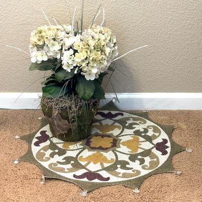 Lot #127 - Decorative Floral Arrangement with Beaded Mat