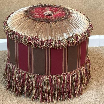 Lot #6 - Vintage Pouf Ottoman With Fringe