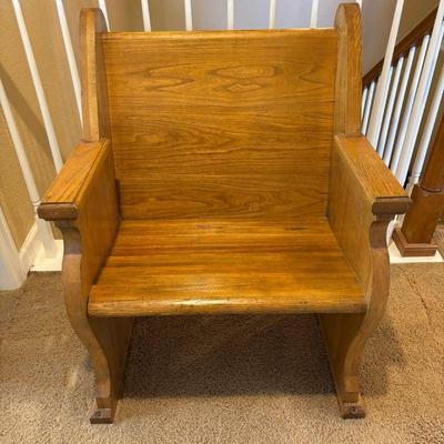 Lot #206 - Antique Oak Church Pew Bench