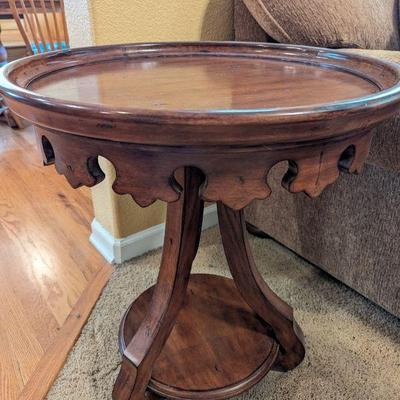 Lot #91 - Carved Round Accent Table From The Great Indoors
