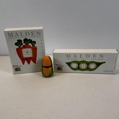 Lot #73 - Malden International Designs Vegetable Themed Photo Frames and Trinket Box Lot