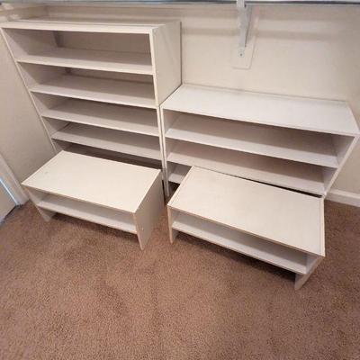 Lot #229 - Set of White Stacking Shelving Units
