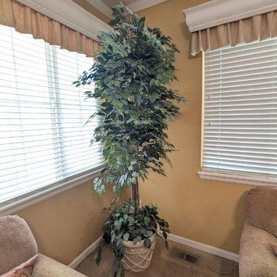Lot #94 - Artificial Ficus Tree With Decorative Pot