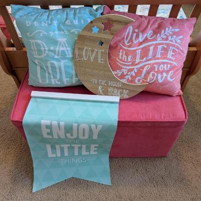Lot #175 - Two Storage Cubes and Decorative Home Accessories Lot