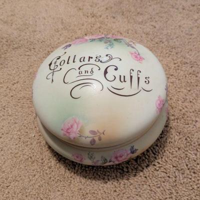 Lot #158 - Antique Porcelain Collars and Cuffs Dresser Box