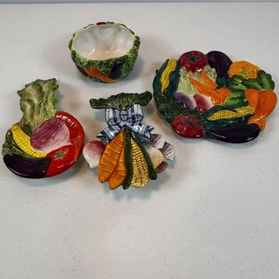 Lot #68 - Fitz and Floyd & Sonoma Vegetable Themed Tableware Set