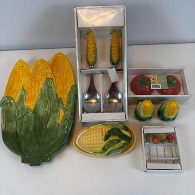 Lot #64 - The General Store Vegetable Themed Kitchenware Lot