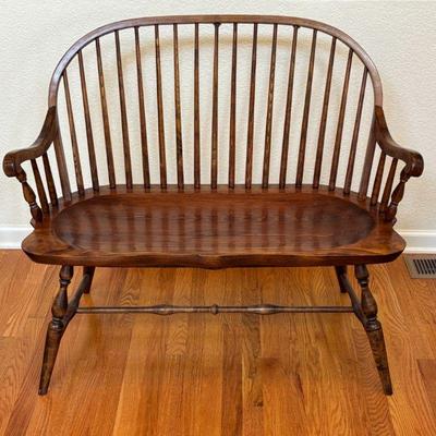 Lot #36 - Antique Windsor Style Wooden Bench