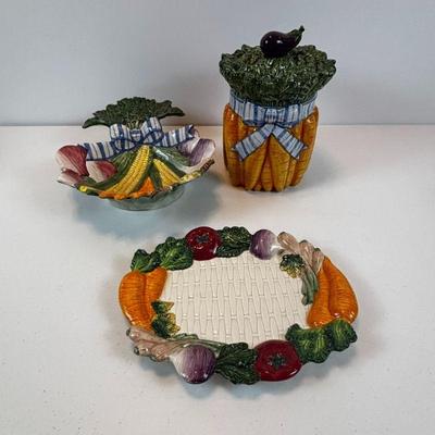 Lot #67 - Fitz and Floyd Vegetable Themed Serving Pieces