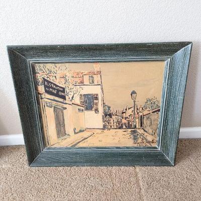 Lot #215 - Maurice Utrillo Painting - Restaurant au Mont Cenis