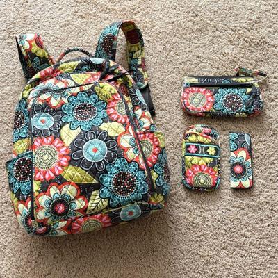Lot #240 - Vera Bradley Flower Shower Backpack & Accessories