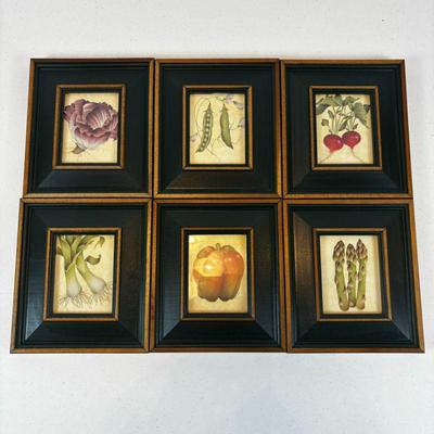 Lot #74 - Vintage Vegetable Art Prints and Decorative Pillow Lot