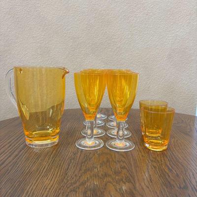 Lot #30 - Vintage Plastic Pitcher and Goblet Set
