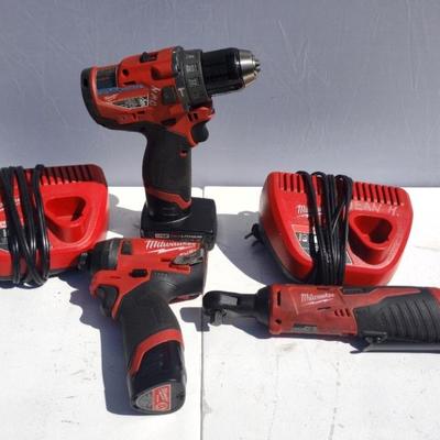 Milwaukee Cordless Tool And Charger Lot