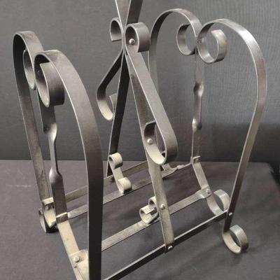 Cast Iron Magazine Rack & Cast Iron Lamp (Needs Cord)