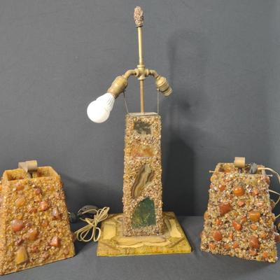 MCM Resin Rock Lamp & Sconces 