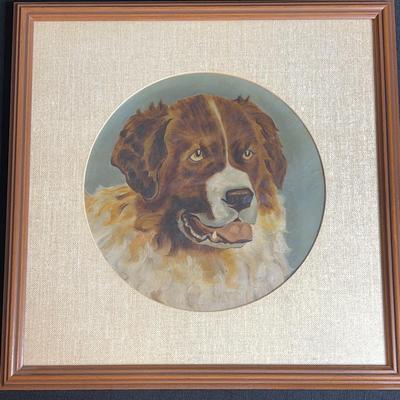 St. Bernard Painting  17.5x17.5x1