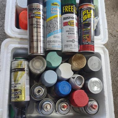 Two Coolers Full Of Spraypaint