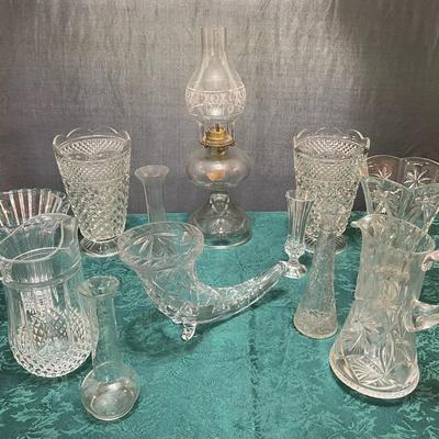 Lot of Crystal & Glass Vases and Pitchers