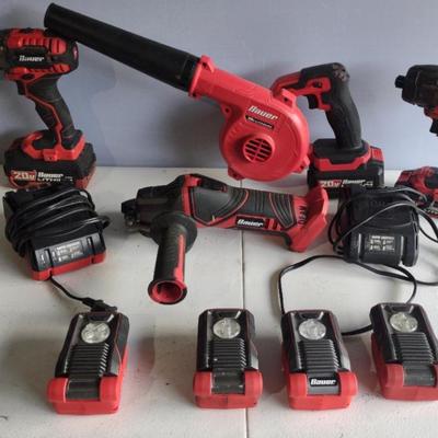 Bauer 20v Lithium Battery Powered Tool Lot