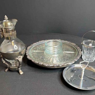 Glass and silverplated tableware