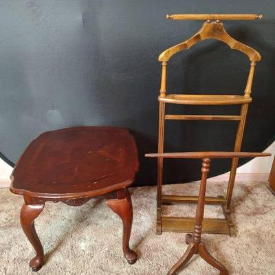 Butler stand tie rack, end table