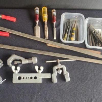 Clamps punches, chisels, tools