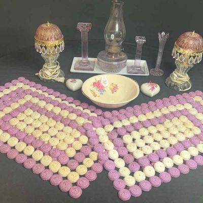 Purple and white decor