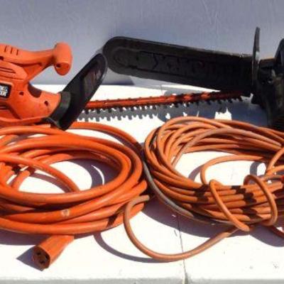Hedge trimmer chainsaw and cords