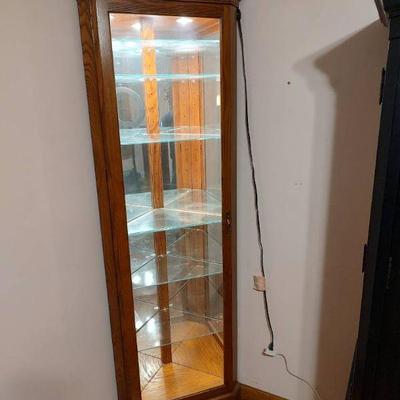 Glass shelf corner cabinets