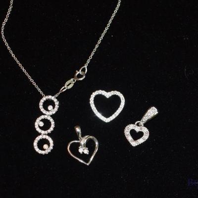 White gold and diamond pendants