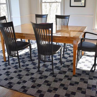 Sale Photo Thumbnail #25: Modern dining table with geometric inlay