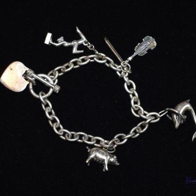 Silver charm bracelet