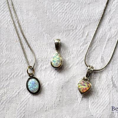Sterling and opal pendants