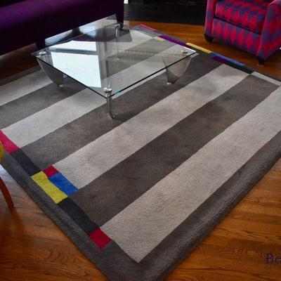 Custom color block rug