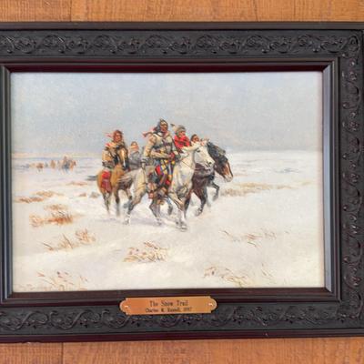 Charles M. Russell Print on Canvas "The Snow Trail"
