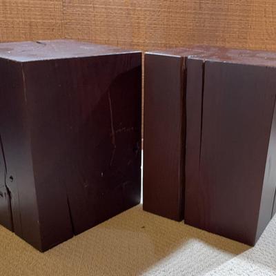Reclaimed Wood Block Accent Tables 