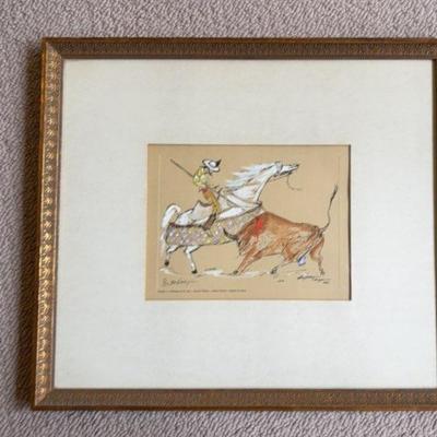 Ted DeGrazia Hand-Colored Etching on Paper "Picador," 5/50, Pencil Signed c 1966 