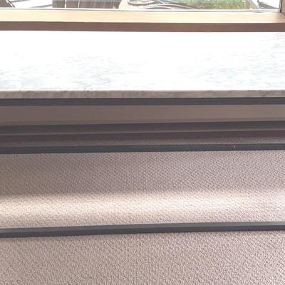 Minimalist Marble Topped Coffee Table on Metal Base 
