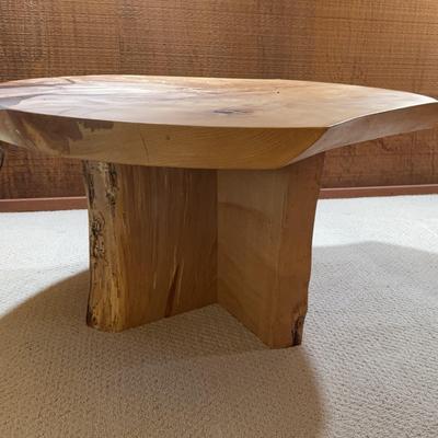 Wood Slab Accent Table 