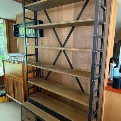 Restoration Hardware Modern 1950s Dutch Shipyard Triple Shelving w/Ladder 