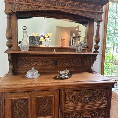 Vintage Victorian carved hutch