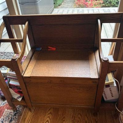 Entryway bench with umbrella stands 